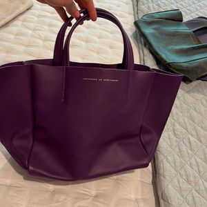 Ampersand as Apostrophe purple half tote